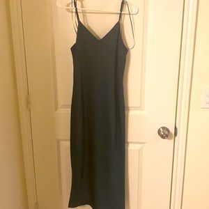 NWT Dark Green Slip Midi Dress